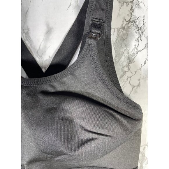 Time and Tru Nursing Sports Bra Black Cross Back Padded Size M - Picture 6 of 8